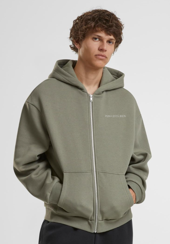 ZIP HOODIE PALE OLIVE
